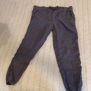 Caslon • Drawstring Ankle Linen Pant • gray, size small